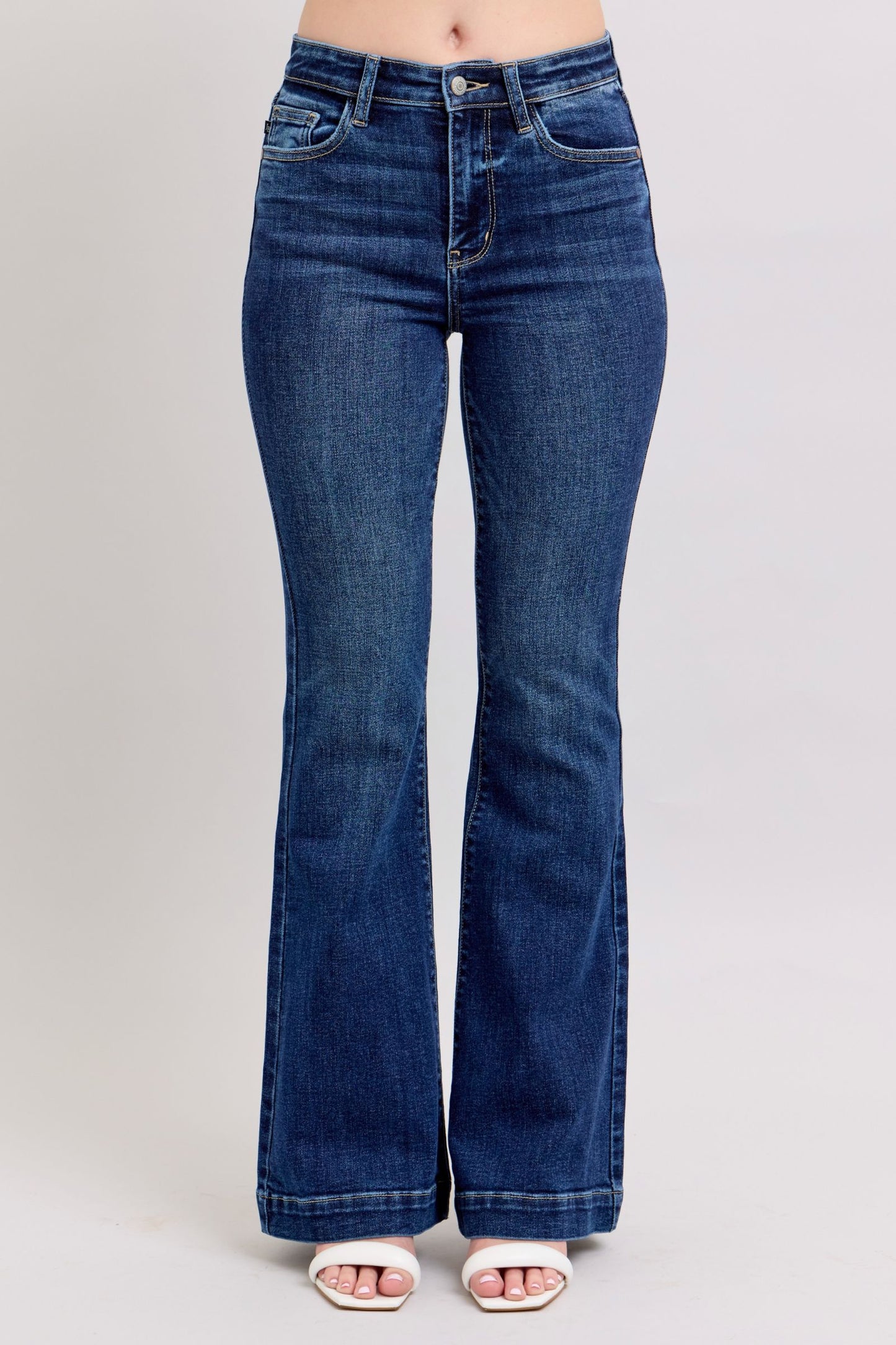 Judy Blue Full Size High Rise Flare Jeans with Pockets plus Size