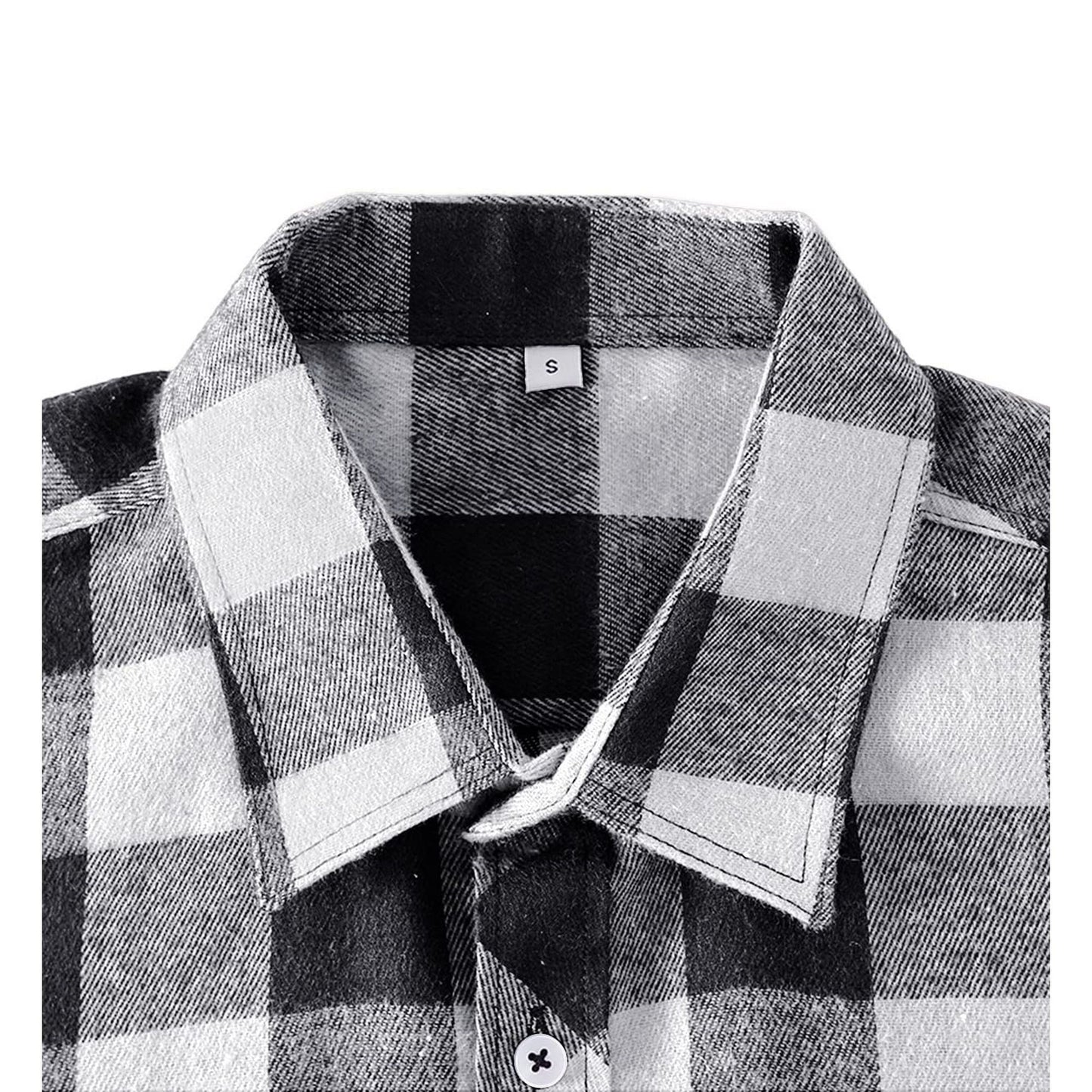 Men'S Button down Regular Fit Long Sleeve Plaid Flannel Casual Shirts