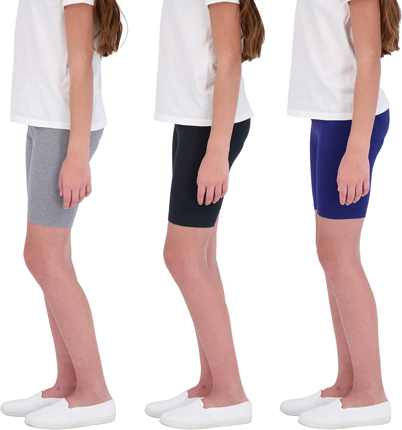 Kids Girls Bike Shorts – Multipack Soft Stretchy Polyester Activewear in Fun Prints & Colors (Sizes 5-16)
