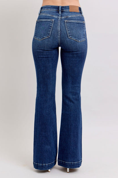 Judy Blue Full Size High Rise Flare Jeans with Pockets plus Size