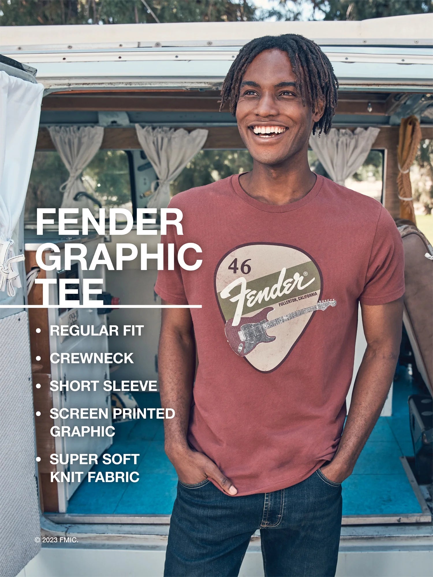 Men'S Fender Graphic Band Tee, Sizes S-3XL
