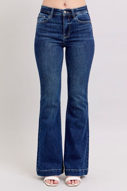 Judy Blue Full Size High Rise Flare Jeans with Pockets plus Size
