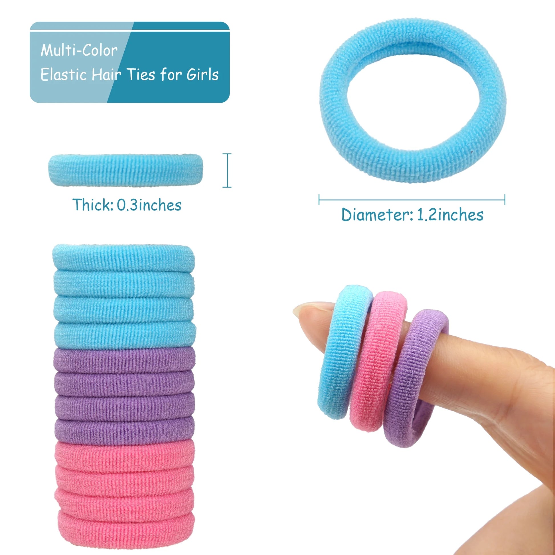 100 Pcs Baby Seamless Hair Ties, Ponytail Holders Hair Accessories No Damage for Hair