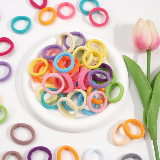100 Pcs Baby Seamless Hair Ties, Ponytail Holders Hair Accessories No Damage for Hair