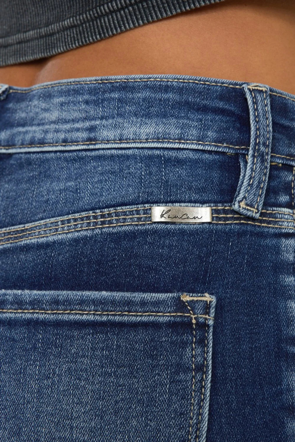 Kancan Full Size Cat'S Whiskers Button Fly Denim Shorts