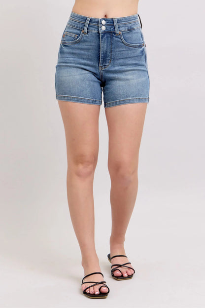 Judy Blue Full Size High Rise Tummy Control Denim Shorts plus Size