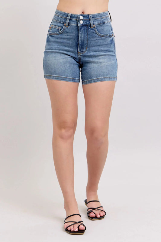 Judy Blue Full Size High Rise Tummy Control Denim Shorts plus Size