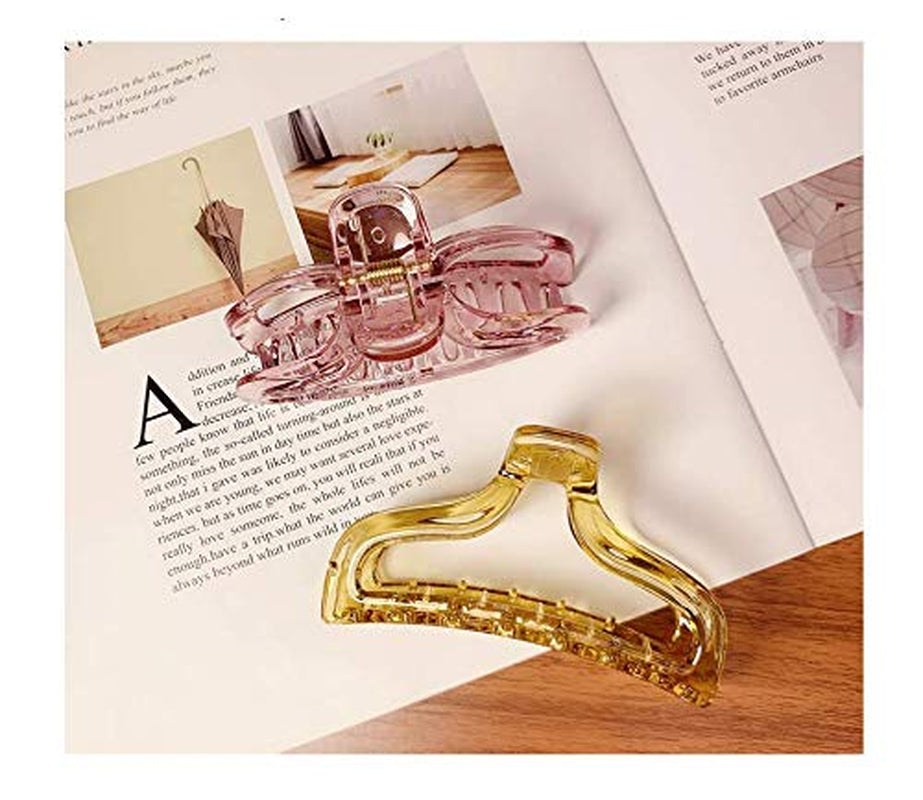 3Pcs Acrylic Hair Clips Hollow Hair Claw Clips Non Slip Simple Vintage Hair Clamps Barrette Hair Sectioning Styling Accessories for Fine Thin and Thick Hair
