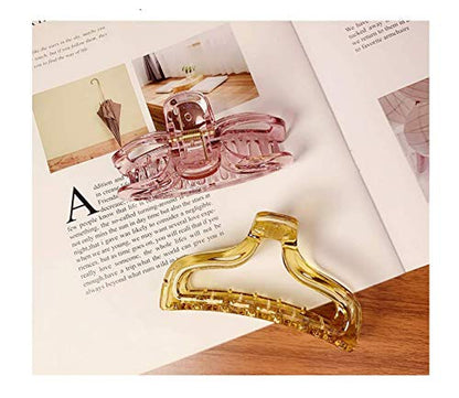 3Pcs Acrylic Hair Clips Hollow Hair Claw Clips Non Slip Simple Vintage Hair Clamps Barrette Hair Sectioning Styling Accessories for Fine Thin and Thick Hair