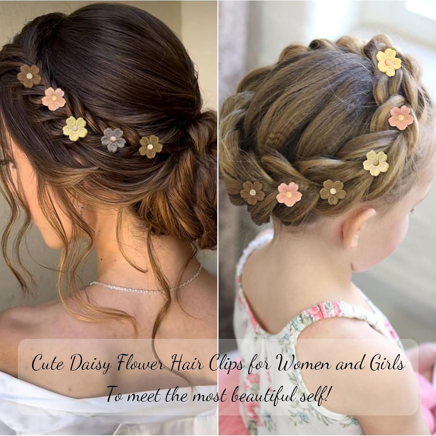 20Pcs Small Flower Daisy Hair Clips,  Mini Hair Claw Clips Cute Jaw Clips Hair Pins Hair Barrettes Hair Clips for Women Fine Hair Tiny Flower Hair Accessories for Women