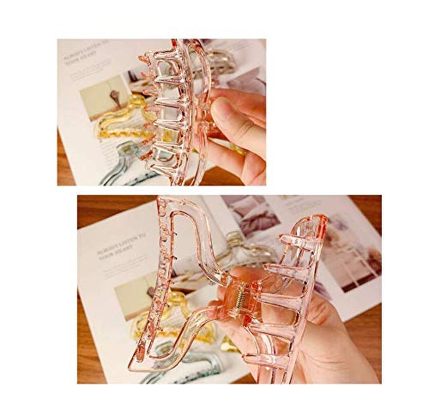 3Pcs Acrylic Hair Clips Hollow Hair Claw Clips Non Slip Simple Vintage Hair Clamps Barrette Hair Sectioning Styling Accessories for Fine Thin and Thick Hair