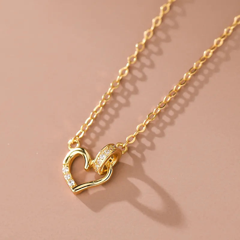Dainty Circle Heart Necklace