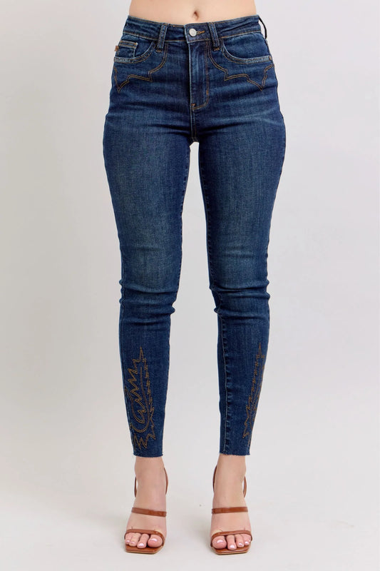 Judy Blue Full Size Embroidered High Rise Skinny Jeans plus Size
