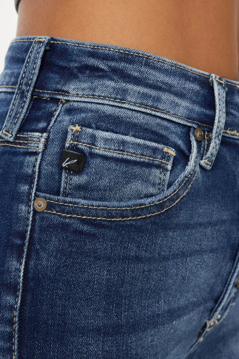 Kancan Full Size Cat'S Whiskers Button Fly Denim Shorts