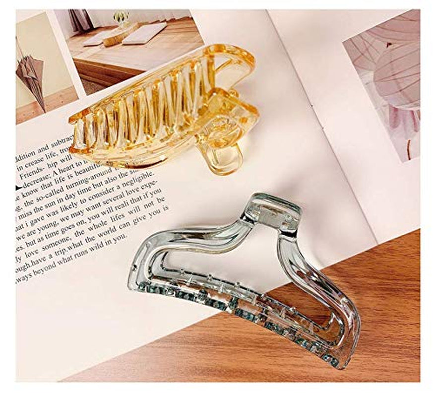 3Pcs Acrylic Hair Clips Hollow Hair Claw Clips Non Slip Simple Vintage Hair Clamps Barrette Hair Sectioning Styling Accessories for Fine Thin and Thick Hair