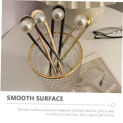 2Pcs Hairpin U-Shaped Hairpin Hair Chopsticks for Women Gold Headpiece Hair Gems for Women Hair Bun Sticks Hair Sticks Bun Hair Fork Hair Forks Women'S Alloy