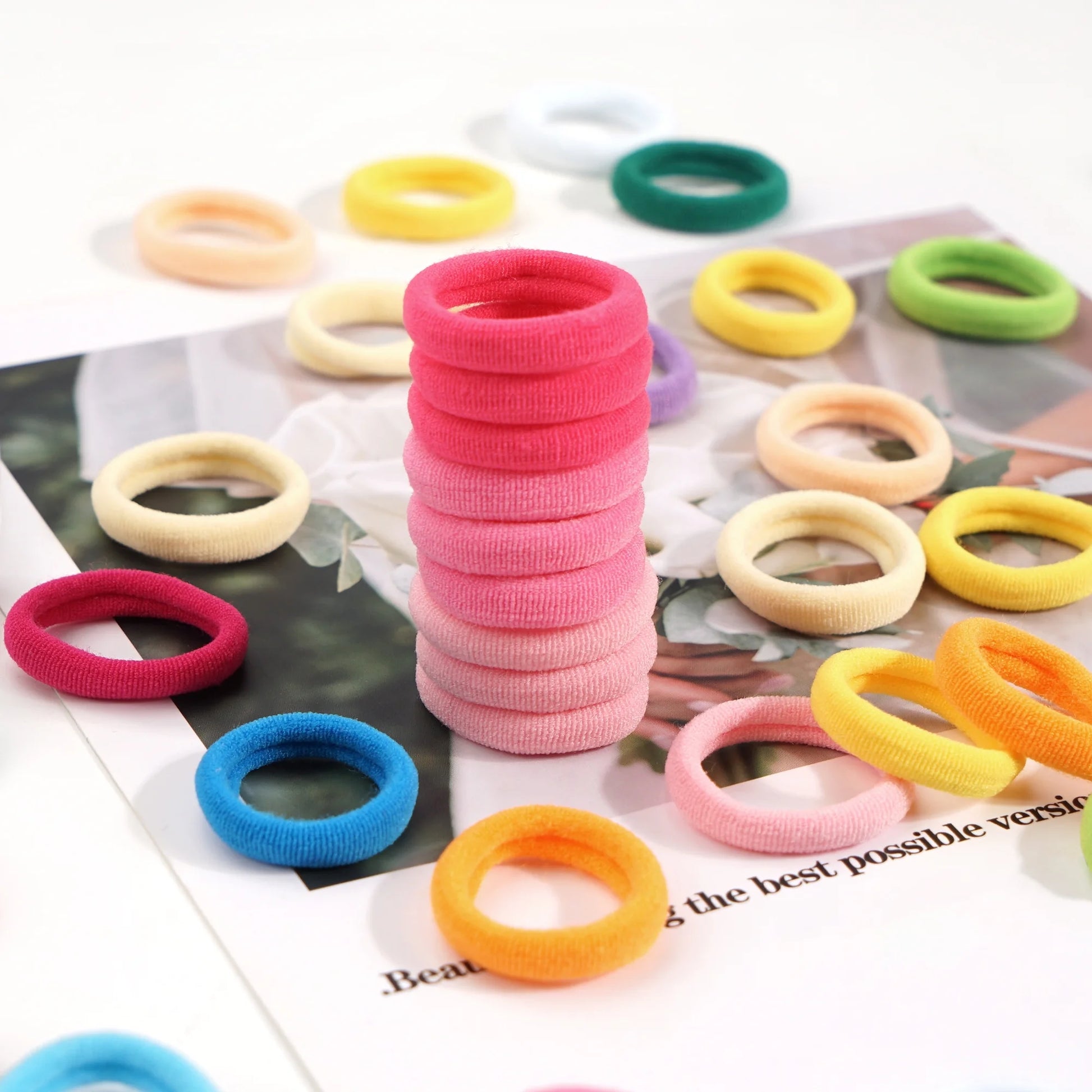 100 Pcs Baby Seamless Hair Ties, Ponytail Holders Hair Accessories No Damage for Hair