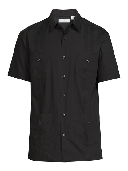 Men'S and Big Men'S Cotton Blend Pintuck Short Sleeve Guayabera Shirt, Sizes S-5XL
