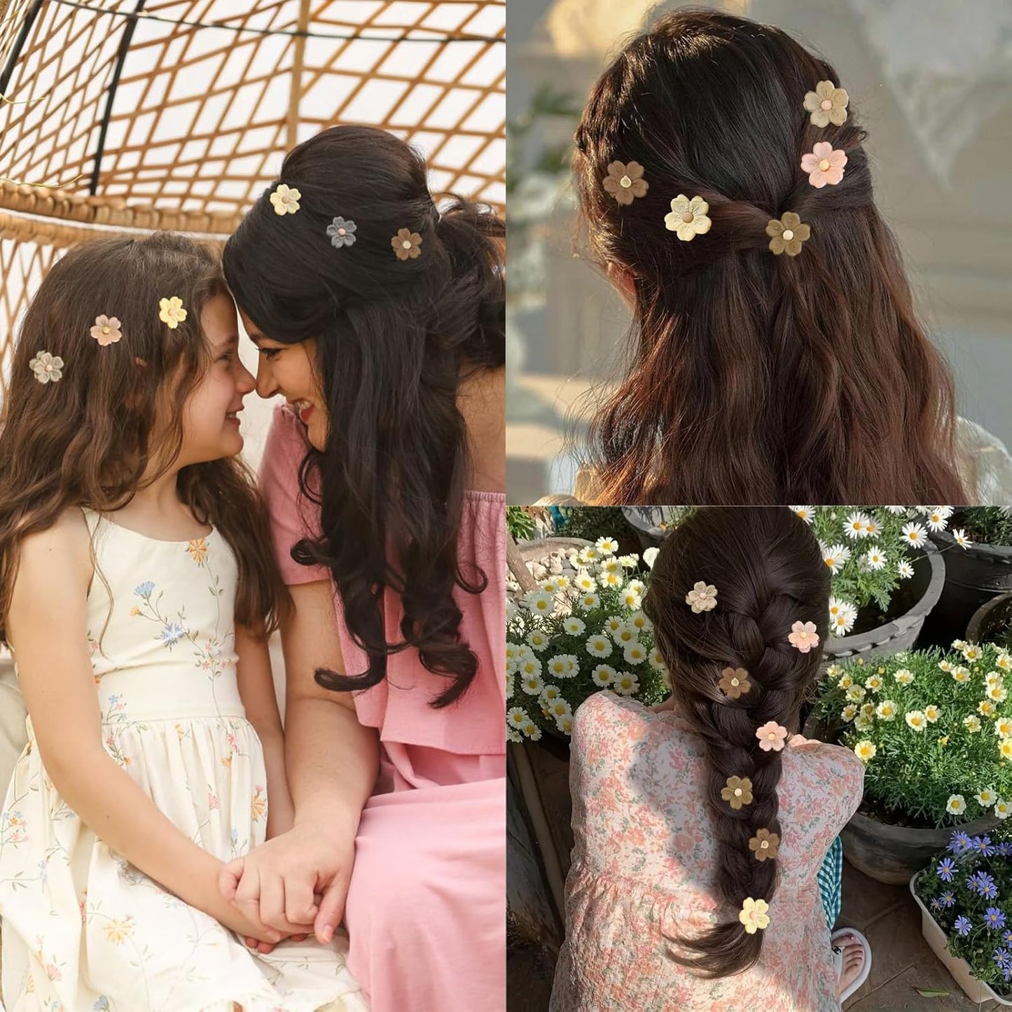 20Pcs Small Flower Daisy Hair Clips,  Mini Hair Claw Clips Cute Jaw Clips Hair Pins Hair Barrettes Hair Clips for Women Fine Hair Tiny Flower Hair Accessories for Women
