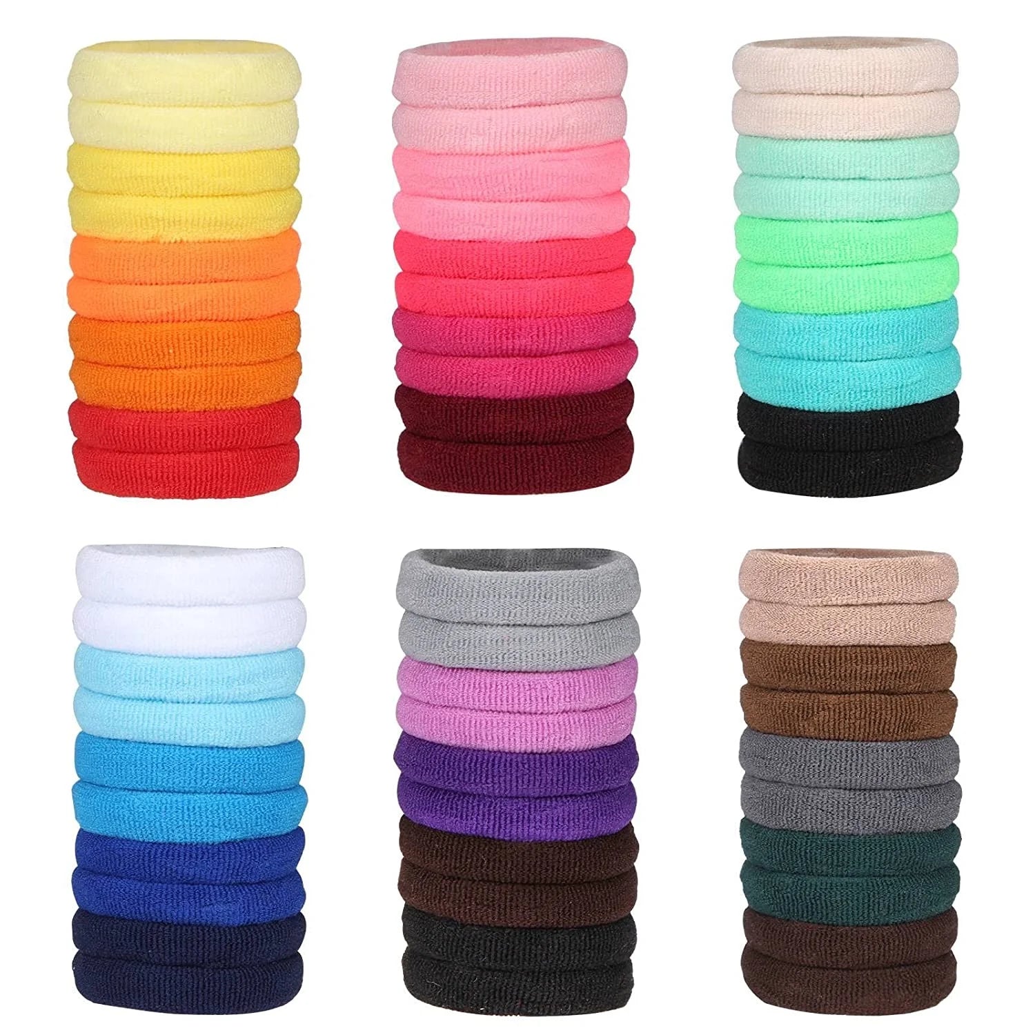 100Pcs Baby Hair Ties for Girls, Cotton Toddler Hair Ties, Small Hair Ties Seamless Hair Bands, Elastic Cute Hair Accessories, Multicolor Ponytail Holder for Infants Kids