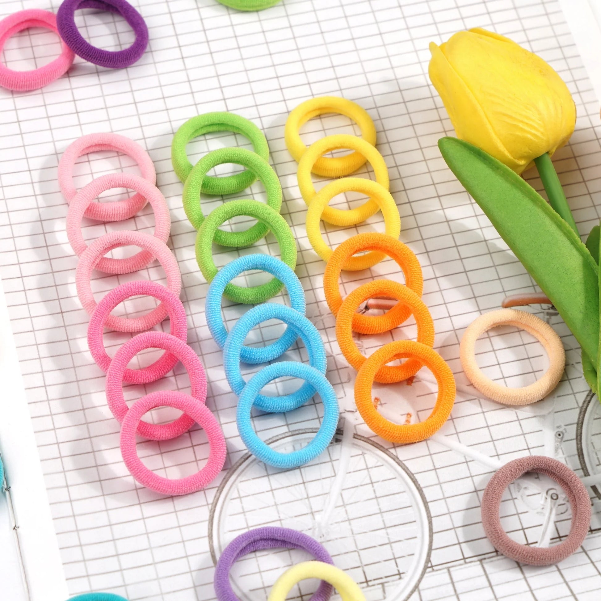 100 Pcs Baby Seamless Hair Ties, Ponytail Holders Hair Accessories No Damage for Hair