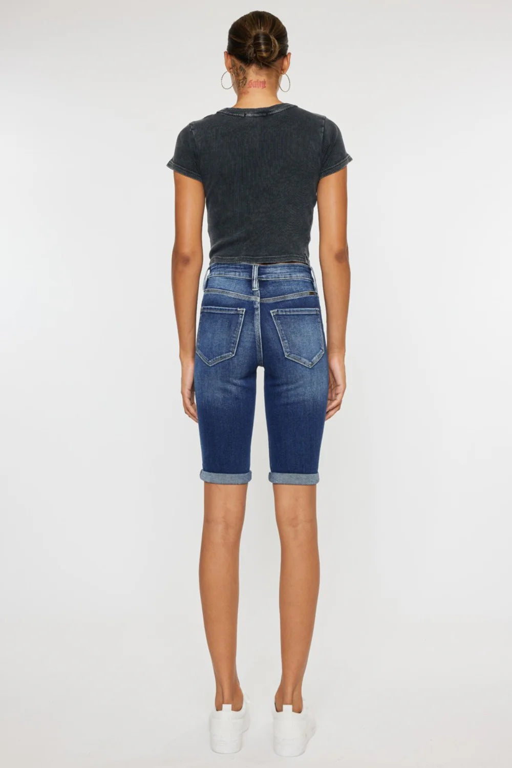 Kancan Full Size Cat'S Whiskers Button Fly Denim Shorts